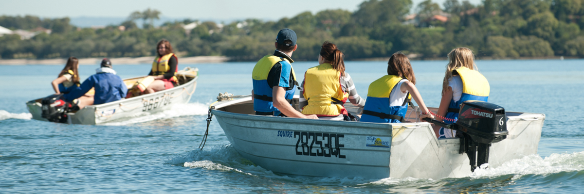 Two boats with students 